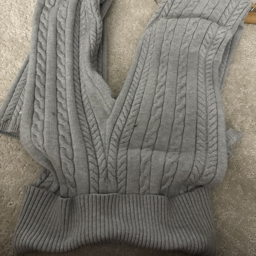 Gray Cable Knit Sweater Pants
